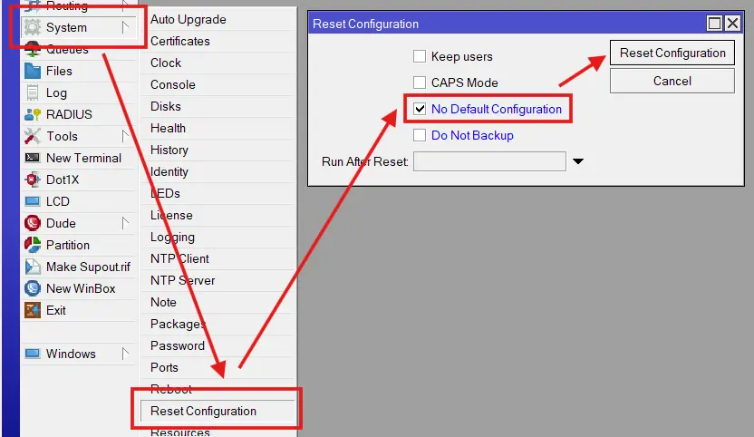 Cara Reset Konfigurasi Mikrotik